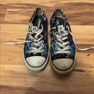 Converse Unisex Black Sneakers with Colorful Accents